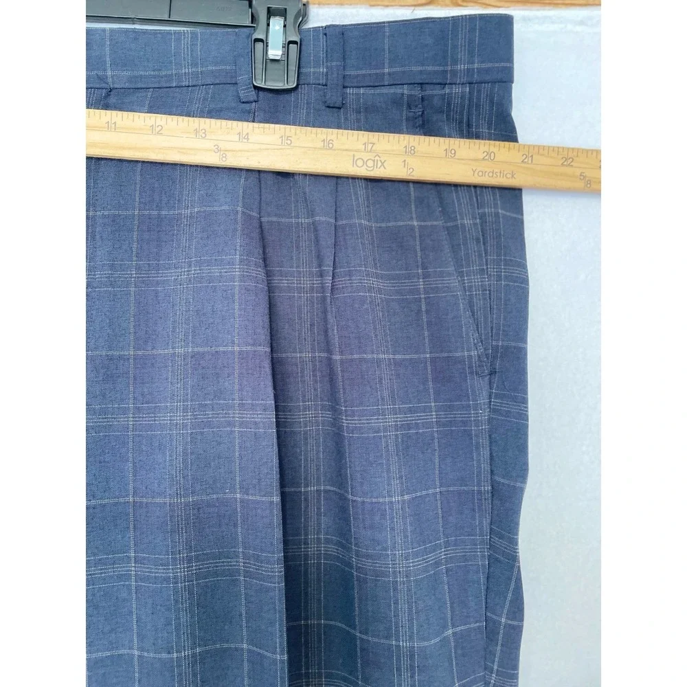 Giorgio Brutini Suit Mens 48L‎ Gray Plaid 3-Button Blazer Pleated Pants W42 Set